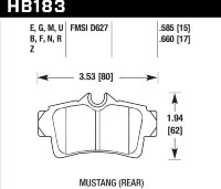 Колодки тормозные HB183G.585 HAWK DTC-60 Mustang (Rear) 15 mm