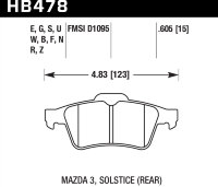Колодки тормозные HB478G.605 HAWK DTC-60 Mazda 3, Solstice (Rear) 15 mm