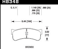 Колодки тормозные HB348G1.14 HAWK DTC-60 Brembo 29 mm