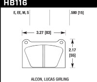 Колодки тормозные HB116M.580 HAWK Black S 2000 15 mm
