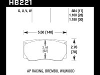 Колодки тормозные HB221W1.18 HAWK DTC-30; Brembo, Alcon 30mm
