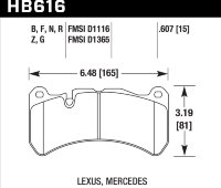 Колодки тормозные HB616B.607 HAWK STREET 5.0 передние MB CLK (C209) 55 AMG; HPB тип 7; Levante