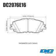 Колодки тормозные DC2076E16 DC Brakes RT.2 передние TOYOTA CAMRY V70 2017-&gt; ; LEXUS ES 2018-&gt; - Колодки тормозные DC2076E16 DC Brakes RT.2 передние TOYOTA CAMRY V70 2017-> ; LEXUS ES 2018->