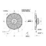 Вентилятор толкающий (перед радиатором) 12&quot; (305mm) 2190 м3/ч SPAL VA10-AP70/LL-61S - Вентилятор толкающий (перед радиатором) 12" (305mm) 2190 м3/ч SPAL VA10-AP70/LL-61S