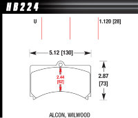 Колодки тормозные HB224U1.12 HAWK DTC-70 Wilwood, Alcon 29 mm