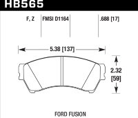 Колодки тормозные HB565F.688 HAWK HPS Mazda 6; Ford Fusion;