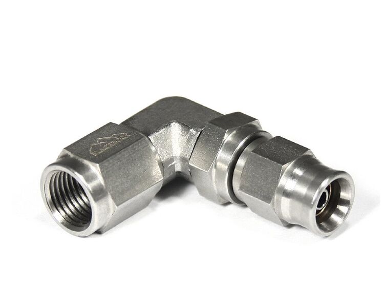 Фитинг мама M10*1,25 под прямой конус, 90°, вращающийся D-03 нерж. сталь, T03-69-M25,  BLACKROCK LAB