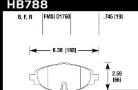 Колодки тормозные HB788B.745 HAWK HPS 5.0, перед VW GOLF VII; Passat 3G; AUDI TT FV3; A3 8V1