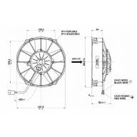 Вентилятор втягивающий (за радиатором) 9&quot; (225mm) 1280 м3/ч SPAL VA02-AP70/LL-40A - Вентилятор втягивающий (за радиатором) 9" (225mm) 1280 м3/ч SPAL VA02-AP70/LL-40A