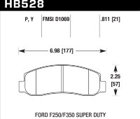 Колодки тормозные HB528Y.811 HAWK LTS перед Ford F250, F350