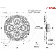 Вентилятор втягивающий (за радиатором) 14&quot; (350mm) 3160 м3/ч SPAL VA08-AP71/LL-53A - Вентилятор втягивающий (за радиатором) 14" (350mm) 3160 м3/ч SPAL VA08-AP71/LL-53A