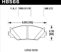 Колодки тормозные HB566F.688 HAWK HPS LEXUS IS250 06-08