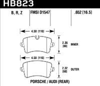 Колодки тормозные HB823Z.652 HAWK PC задние Audi RS5; RS7; S7; S6; Porsche Macan