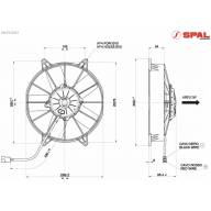 Вентилятор втягивающий (за радиатором) 10&quot; (255mm) 1870 м3/ч SPAL VA15-AP70/LL-39A - Вентилятор втягивающий (за радиатором) 10" (255mm) 1870 м3/ч SPAL VA15-AP70/LL-39A