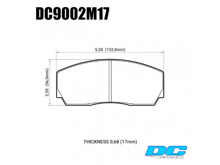 Колодки тормозные DC9002M17 DC brakes Race Track, Proma 4 поршн. ТМ2.334, ТМ2.332, AP Racing, Rotora