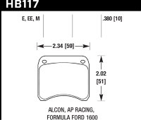 Колодки тормозные HB117G.380 HAWK DTC-60 AP Racing 2