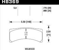 Колодки тормозные HB369S.775 HAWK HT-10 Wilwood 20 mm