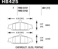 Колодки тормозные HB425F.661 HAWK HPS