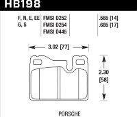 Колодки тормозные HB198S.685 HAWK HT-10 Porsche 18 mm