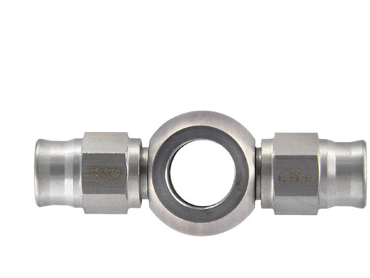 Фитинг banjo d10 mm, проходной D-03 сталь, T03-B10-2SS, BLACKROCK LAB