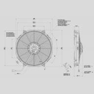 Вентилятор втягивающий (за радиатором) 16&quot; (385mm) 3250 м3/ч SPAL VA33-AP71/LL-65A - Вентилятор втягивающий (за радиатором) 16" (385mm) 3250 м3/ч SPAL VA33-AP71/LL-65A