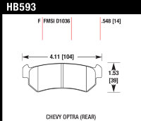 Колодки тормозные HB593F.548 HAWK HPS; 14mm