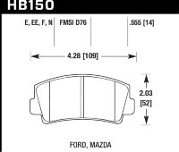 Колодки тормозные HB150N.555 HAWK HP Plus