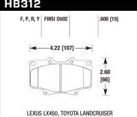 Колодки тормозные HB312P.591 HAWK SuperDuty
