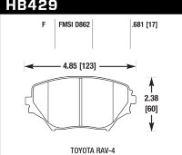 Колодки тормозные HB429F.681 HAWK HPS передние TOYOTA RAV4