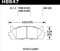 Колодки тормозные HB647B.692 HAWK Street 5.0 передние TOYOTA CAMRY 2007-2018