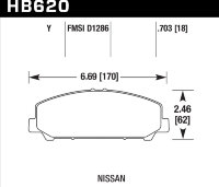 Колодки тормозные HB620Y.703 HAWK LTS передние INFINITI QX56 2007-13 ; QX80; NISSAN ARMADA; TITAN