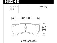Колодки тормозные HB349Q1.18 HAWK DTC-80; AP Racing, Alcon 30mm
