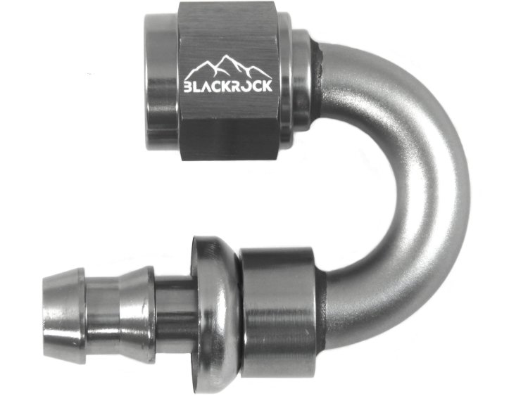 - 6 AN (6AN AN6) фитинг 180 градусов PUSH FIT серия BLACKROCK LAB P06-180-7Ti