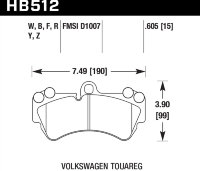 Колодки тормозные HB512W.605 HAWK DTC-30; перед PORSCHE Cayenne (955); VW Touareg 330 мм; HPB тип 4