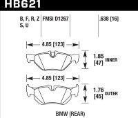Колодки тормозные HB621F.638 HAWK HPS BMW E90/E91/E92 318/320/325/330/E87 130i  Rear