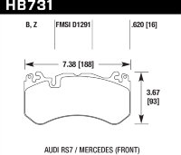 Колодки тормозные HB731Z.620 HAWK PC; MB ML 63AMG, GL 63 AMG W166; AUDI RS6 MK3 4F; RS7 4GA,