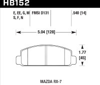 Колодки тормозные HB152E.540 HAWK Blue 9012 Mazda RX-7 14 mm