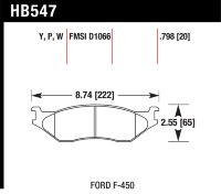 Колодки тормозные HB547W.798 HAWK DTC-30 Ford Truck 20 mm