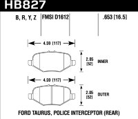 Колодки тормозные HB827Y.653 HAWK LTS Ford Explorer AWD задние