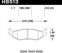 Колодки тормозные HB513Y.610 HAWK LTS задн. DODGE RAM 1500, DURANGO