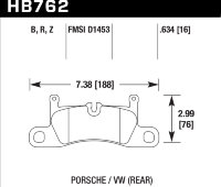 Колодки тормозные HB762B.634 HAWK Street 5.0 задние PORSCHE CAYENNE 92A, VW TOUAREG 7P5 2010->