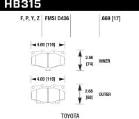 Колодки тормозные HB315Y.669 HAWK LTS