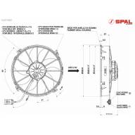 Вентилятор втягивающий (за радиатором) 12&quot; (305mm) 3170 м3/ч SPAL VA01-AP90/LL-66A - Вентилятор втягивающий (за радиатором) 12" (305mm) 3170 м3/ч SPAL VA01-AP90/LL-66A