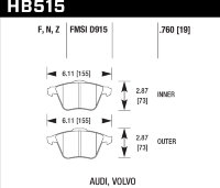 Колодки тормозные HB515Z.760 HAWK PC передние Audi / VW