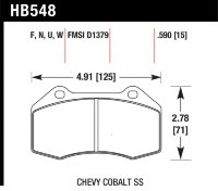 Колодки тормозные HB548W.590 HAWK DTC-30 Brembo Renault Clio3 RS; Megane 2 Sport; Mazda MX5 ND перед