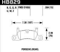 Колодки тормозные HB829U.594 HAWK DTC-70 D1655 Porsche (Rear)