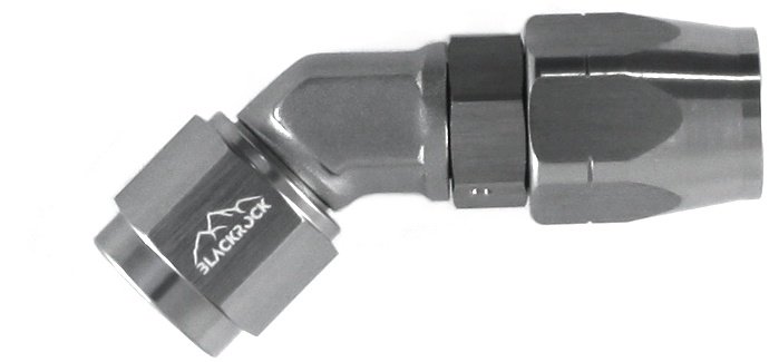 - 6 AN (6AN AN6) фитинг 45°, кованый, BLACKROCK LAB A06-045-6Ti