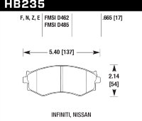 Колодки тормозные HB235E.665 HAWK Blue 9012 передние HYUNDAI / NISSAN