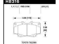 Колодки тормозные HB316P.670 HAWK SuperDuty