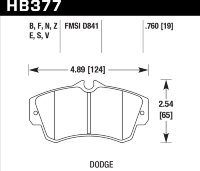 Колодки тормозные HB377S.760 HAWK HT-10 Dodge 19 mm